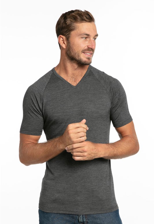 Brass Monkey Merino Mens Thermal Short Sleeve V Neck Top - The Tin Shed