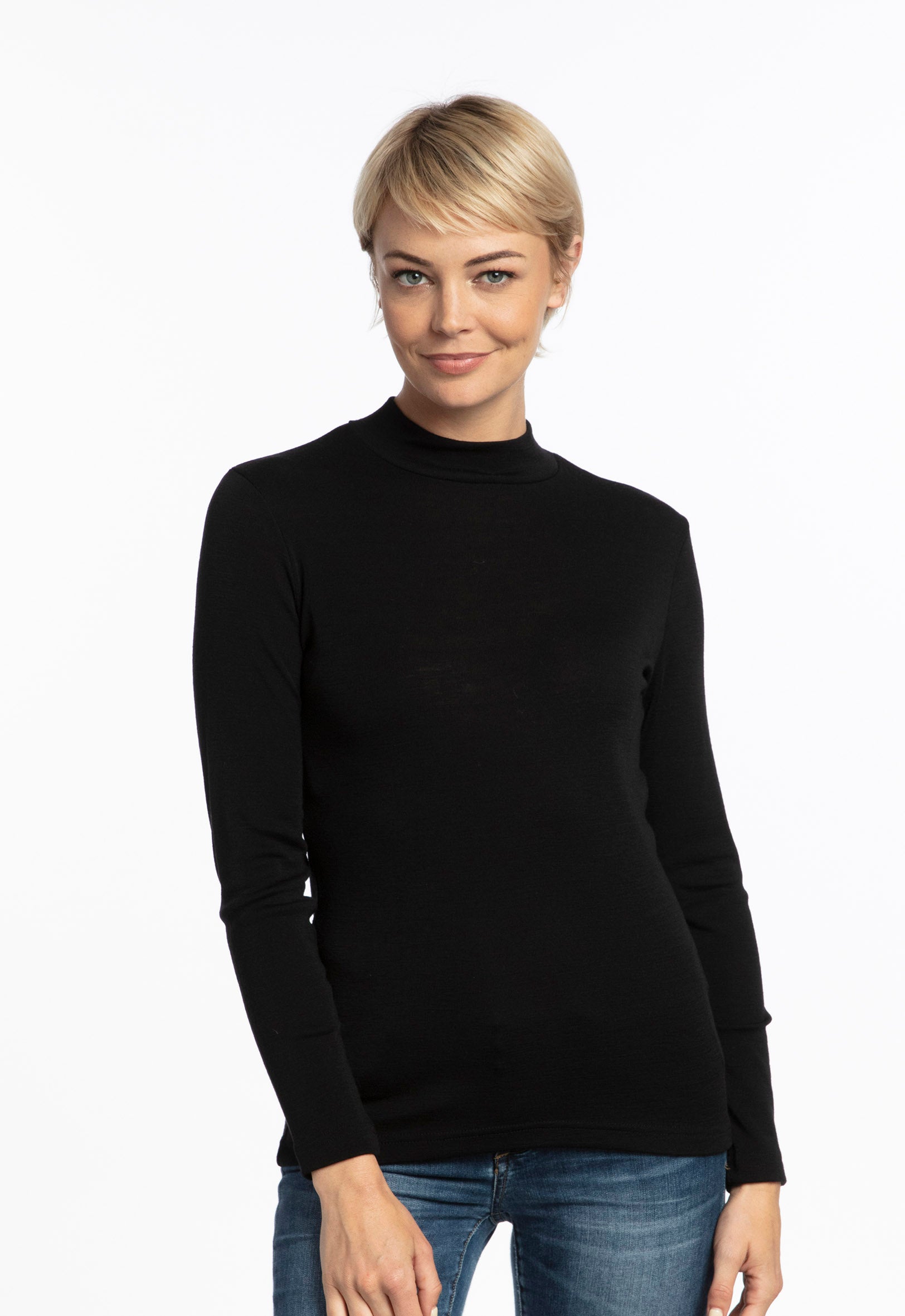 Black Merino Bay Road Turtle Neck The Wool Company