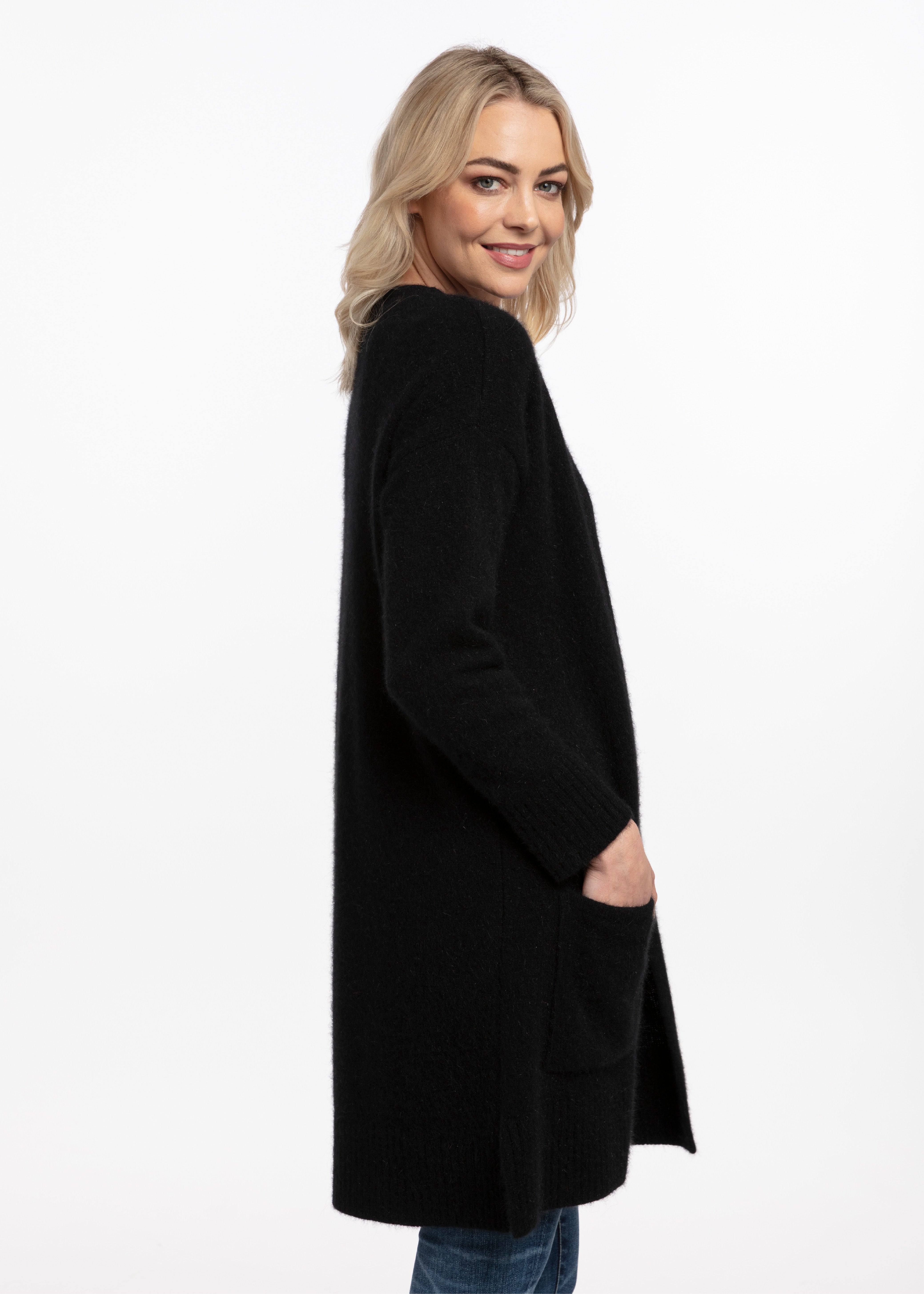 Long black deals cardigan nz