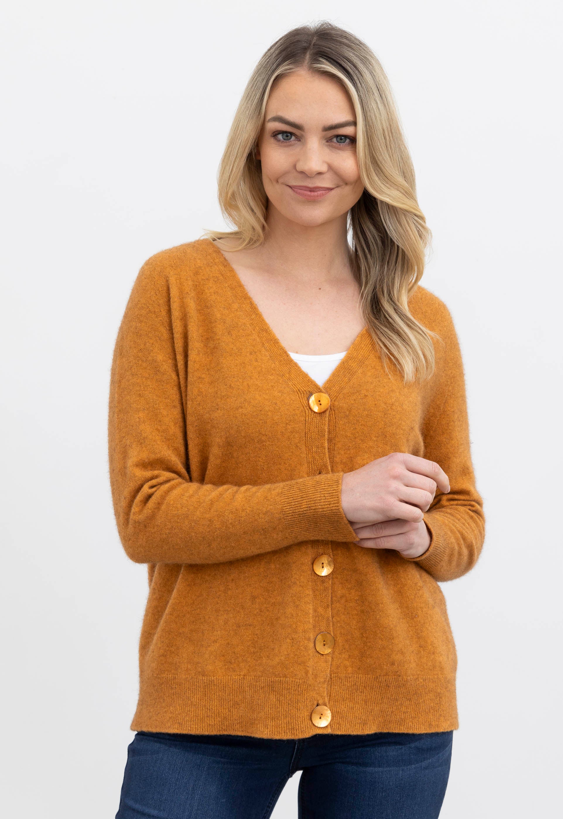 Ginger Merino Possum Relaxed Cardigan The Wool Company