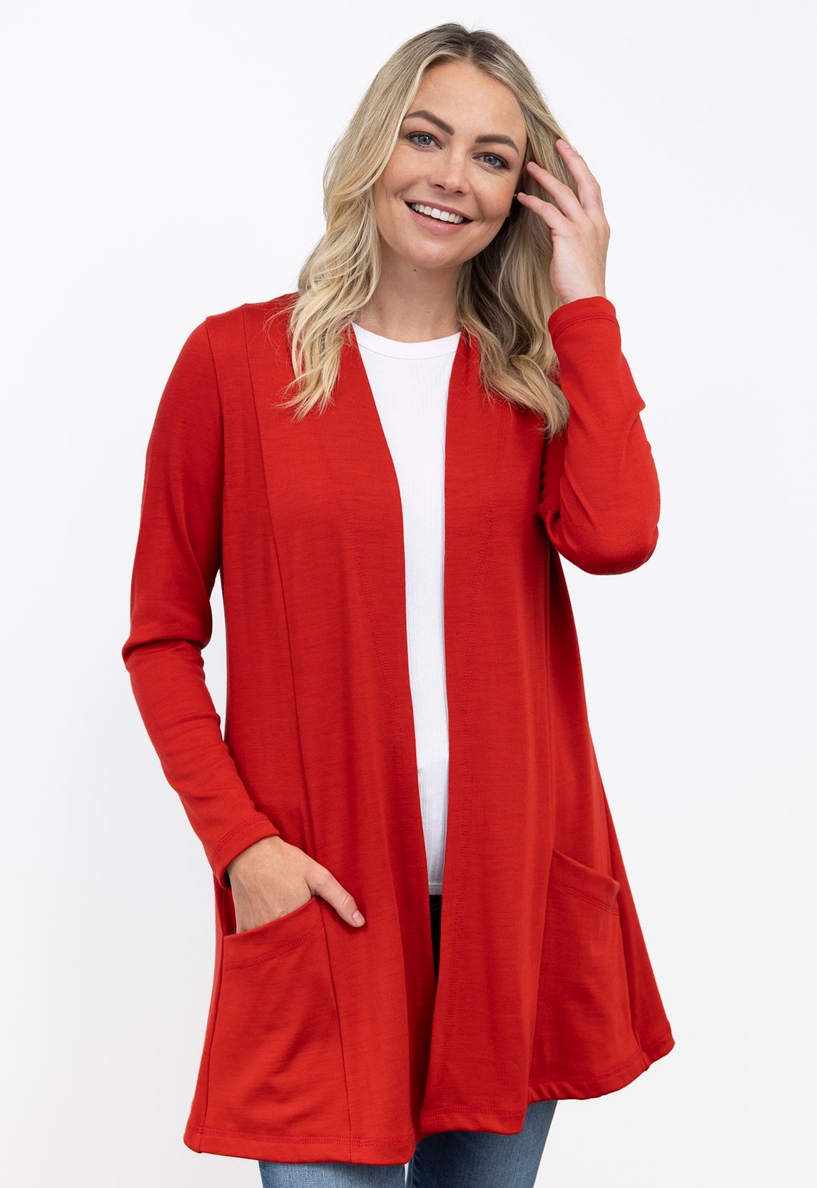 Burnt Red Suzannes Merino Jacket The Wool Company